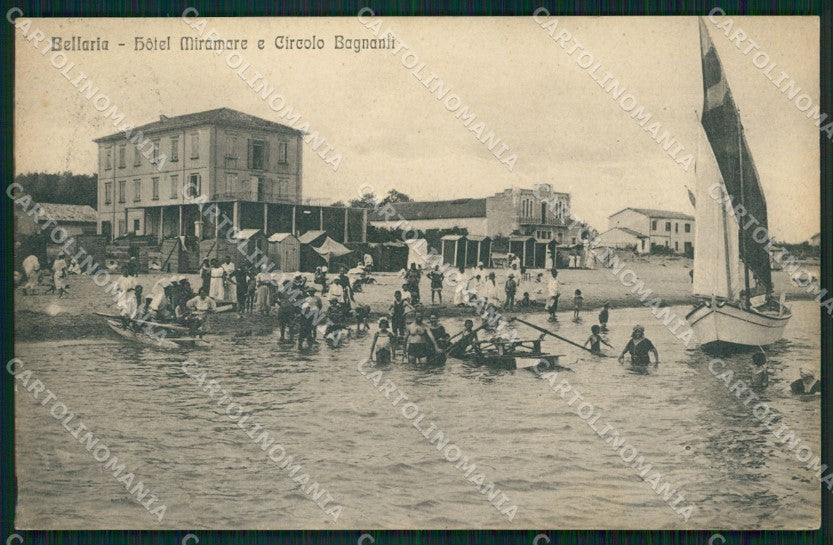 Rimini Bellaria Spiaggia Barca cartolina QT3220 – fronte