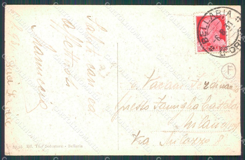 Rimini Bellaria Spiaggia Barca cartolina QT3220 – retro