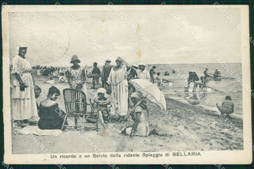 Rimini Bellaria Spiaggia cartolina QT3222 – fronte