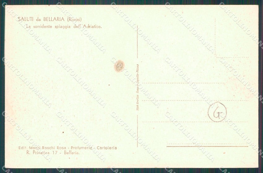 Rimini Bellaria MACCHIA cartolina QT3224 – retro