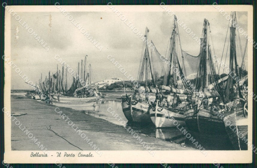 Rimini Bellaria Porto Canale Barche ABRASA cartolina QT3228 – fronte