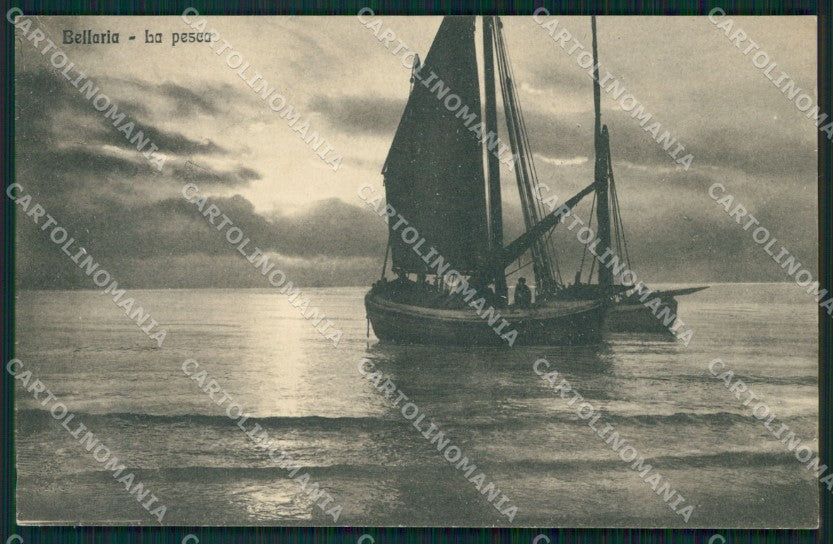 Rimini Bellaria Barca La Pesca cartolina QT3230 – fronte
