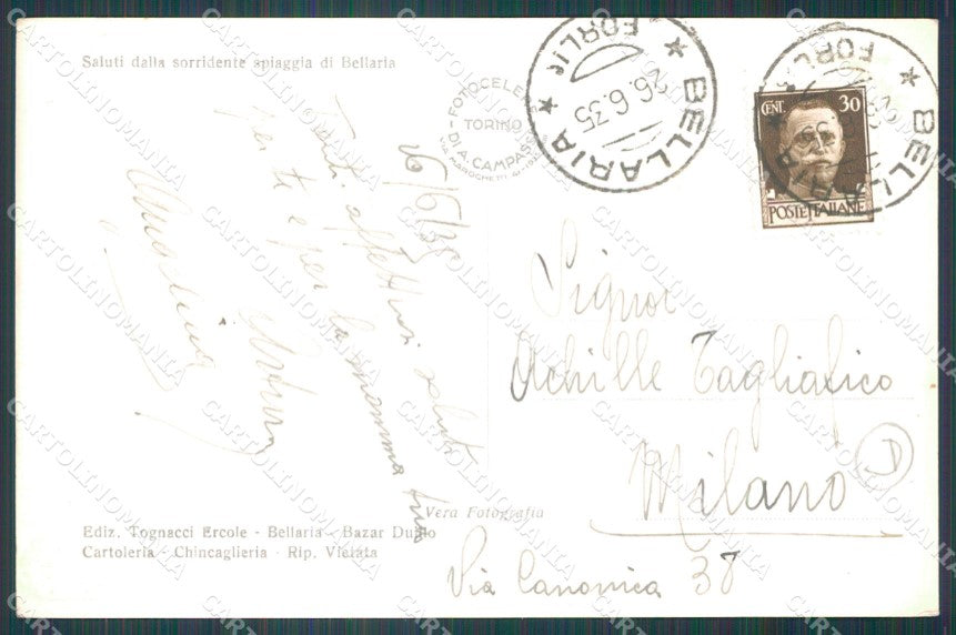 Rimini Bellaria Barche Foto cartolina QT3231 – retro