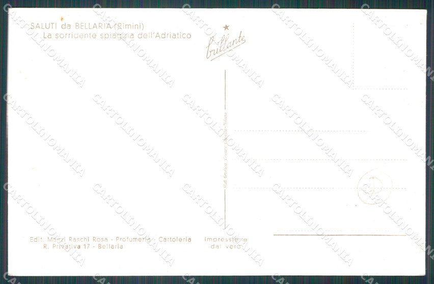 Rimini Bellaria PIEGA cartolina QT3236 – retro