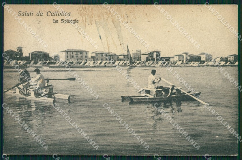 Rimini Cattolica Spiaggia MACCHIA cartolina QT3240 – fronte