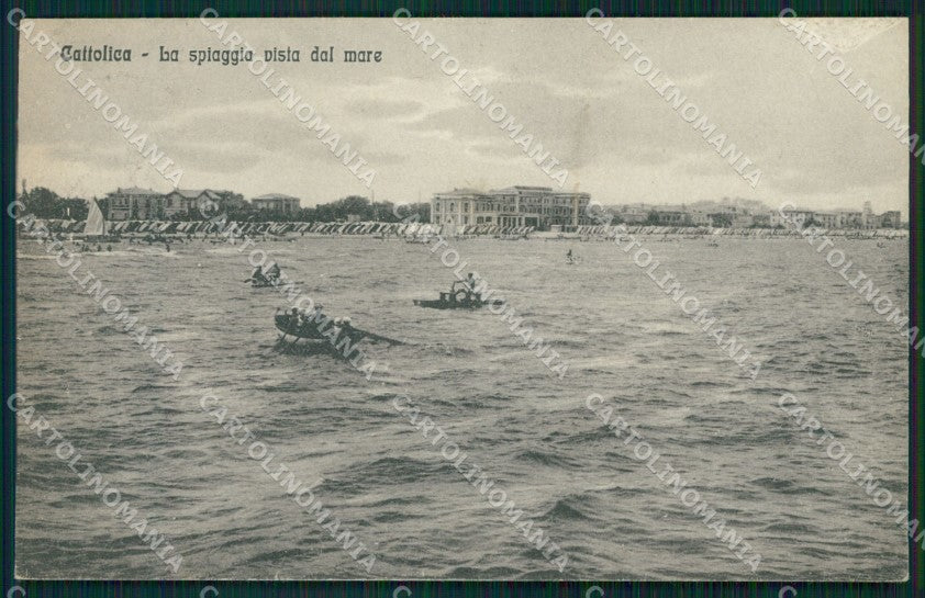 Rimini Cattolica Spiaggia PIEGHINA cartolina QT3241 – fronte
