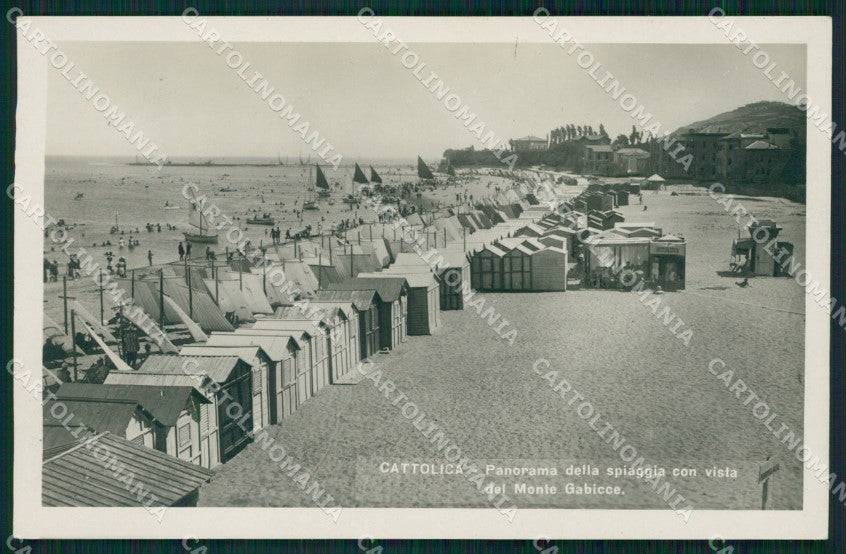 Rimini Cattolica Spiaggia Monte Gabicce Foto cartolina QT3248 – fronte