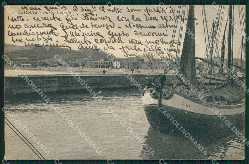 Rimini Cattolica Porto Canale Barca cartolina QT3257 – fronte