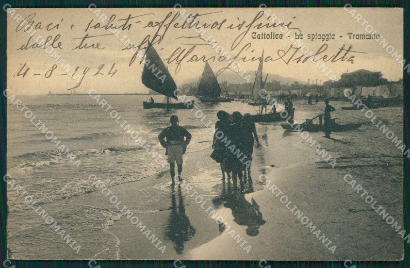 Rimini Cattolica Spiaggia cartolina QT3262 – fronte