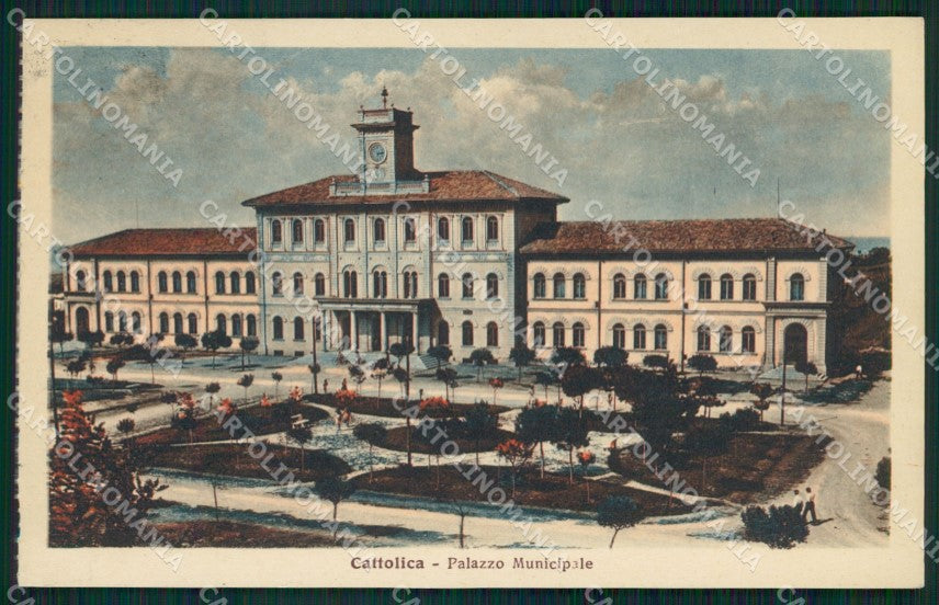 Rimini Cattolica Municipio cartolina QT3272 – fronte