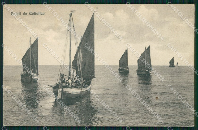 Rimini Cattolica Barche cartolina QT3280 – fronte