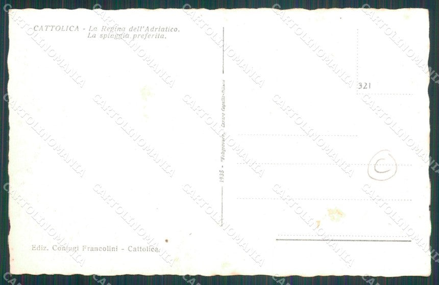 Rimini Cattolica Municipio cartolina QT3291 – retro