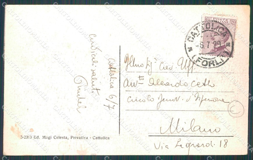 Rimini Cattolica Fontana cartolina QT3295 – retro