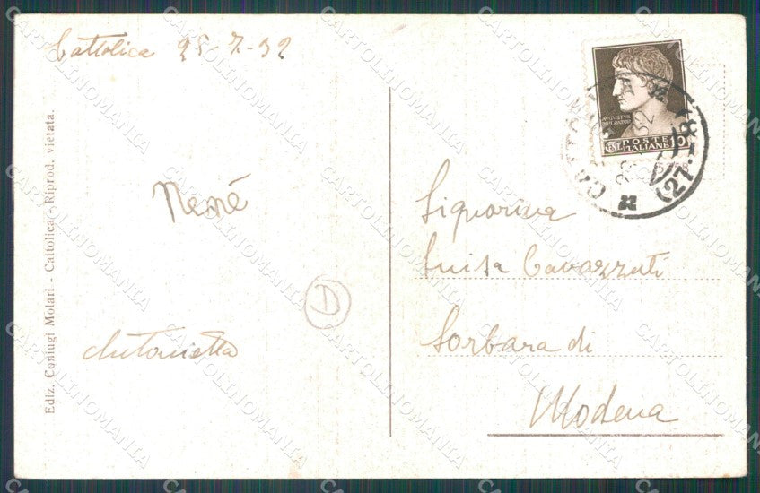Rimini Cattolica ABRASA cartolina QT3299 – retro