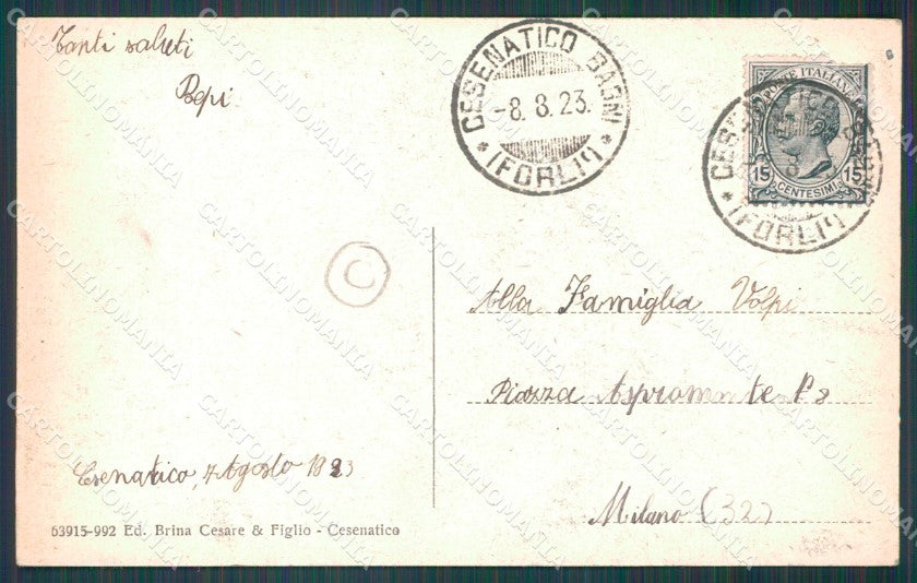 Forlì Cesenatico Porto Canale Municipio cartolina QT3322 – retro