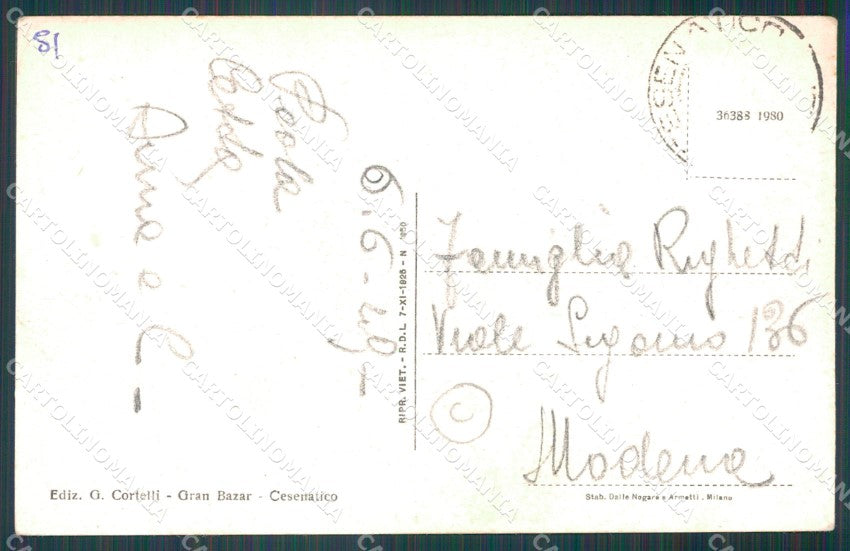 Forlì Cesenatico Porto Barche cartolina QT3324 – retro