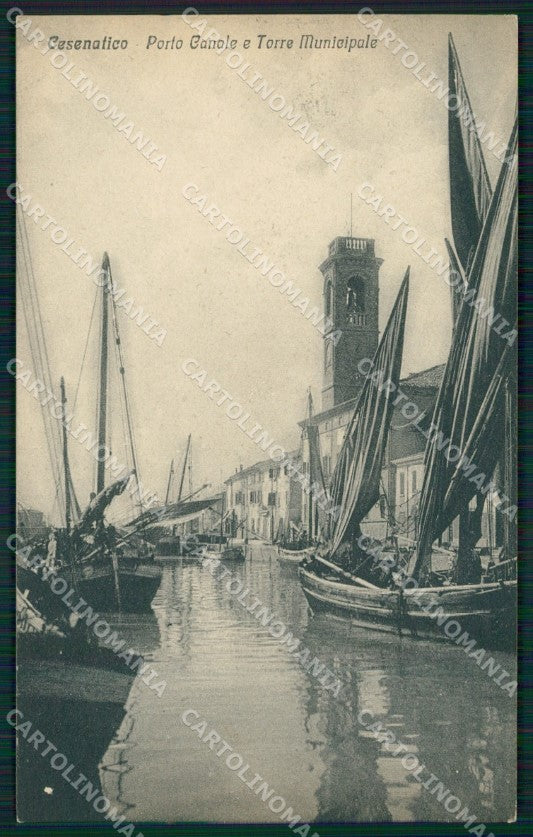 Forlì Cesenatico Porto Canale Municipio Barche cartolina QT3325 – fronte