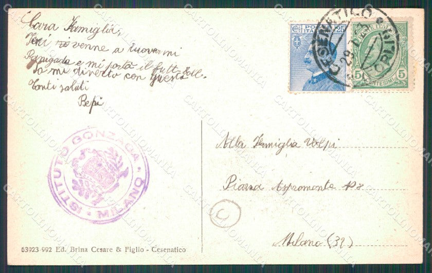 Forlì Cesenatico Porto Canale Municipio Barche cartolina QT3325 – retro