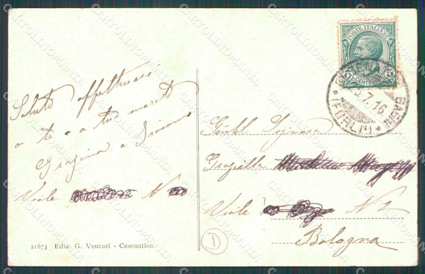 Forlì Cesenatico Porto Canale Barche cartolina QT3330 – retro