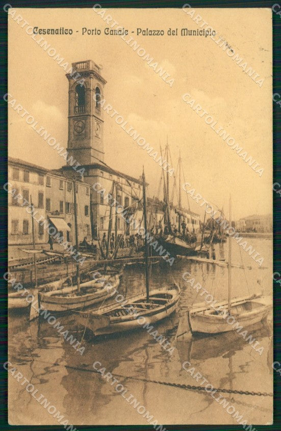 Forlì Cesenatico Porto Canale Municipio Barche cartolina QT3335 – fronte