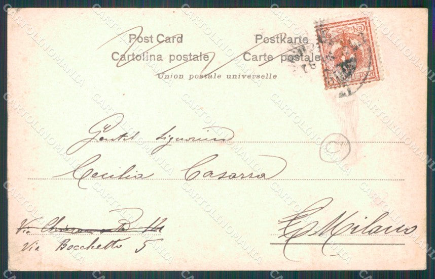 Forlì Cesenatico Porto Canale Chiaro di Luna TRACCE UMIDO cartolina QT3342 – retro