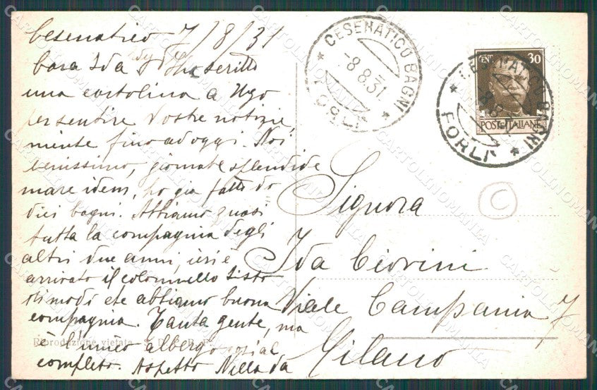 Forlì Cesenatico cartolina QT3346 – retro