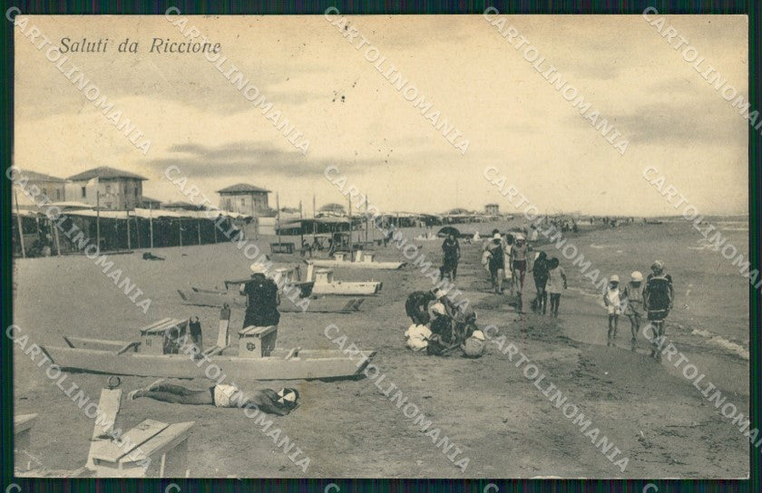 Rimini Riccione Spiaggia cartolina QT3384 – fronte