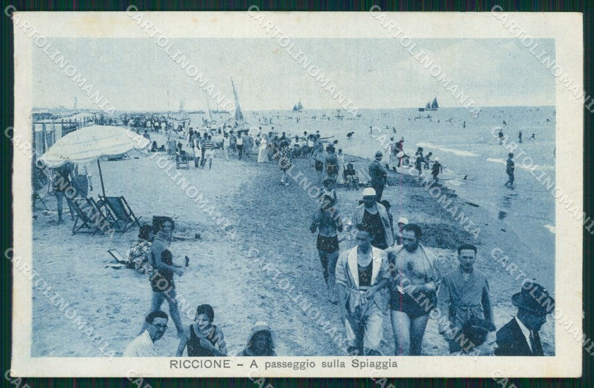 Rimini Riccione Spiaggia cartolina QT3385 – fronte
