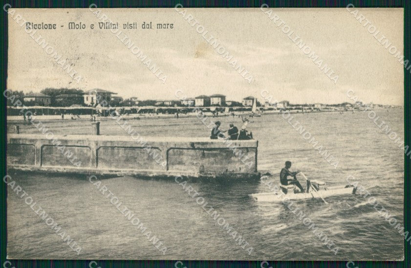 Rimini Riccione Molo cartolina QT3386 – fronte