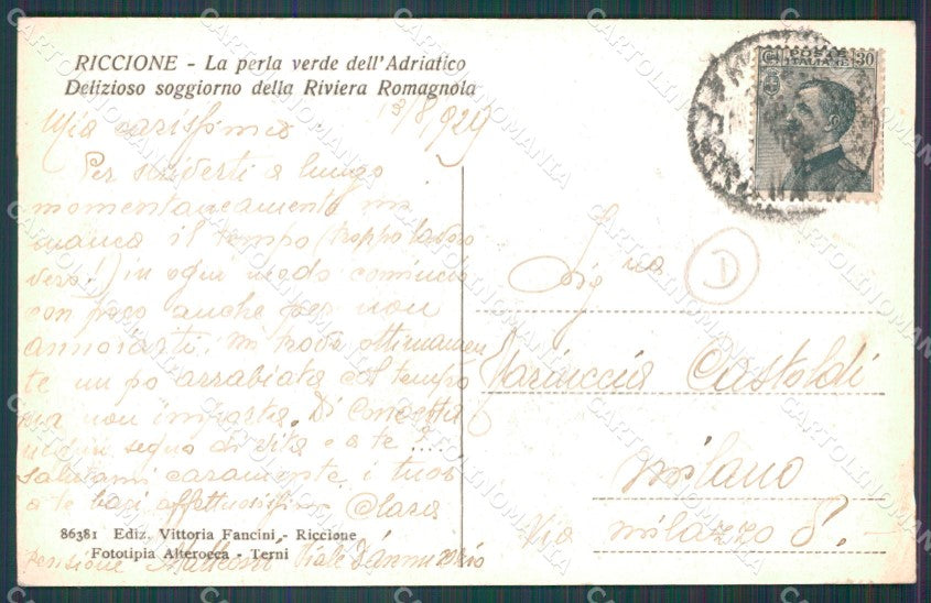 Rimini Riccione Molo cartolina QT3386 – retro