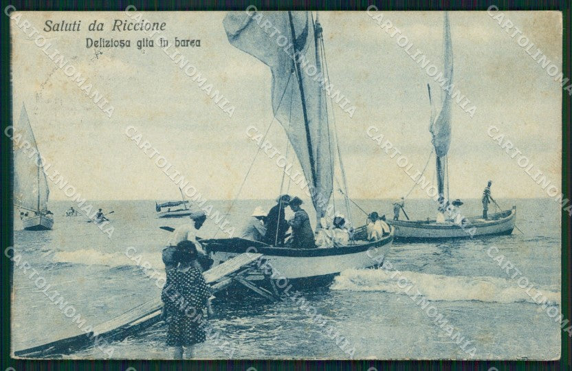 Rimini Riccione Barche cartolina QT3393 – fronte