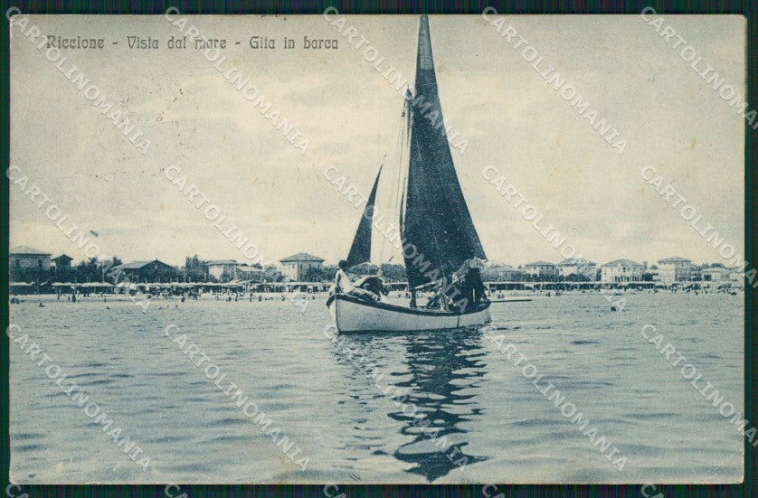 Rimini Riccione Barca cartolina QT3394 – fronte