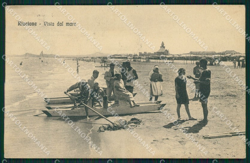 Rimini Riccione Spiaggia PIEGHINE cartolina QT3397 – fronte