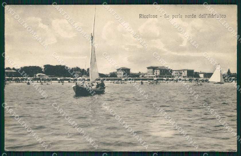 Rimini Riccione Barca cartolina QT3399 – fronte