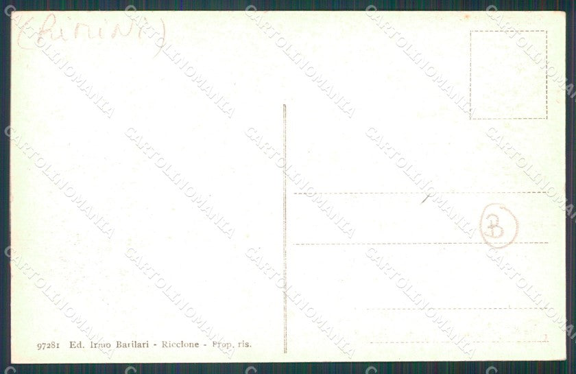 Rimini Riccione Barca cartolina QT3399 – retro