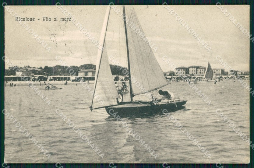 Rimini Riccione Barca cartolina QT3401 – fronte