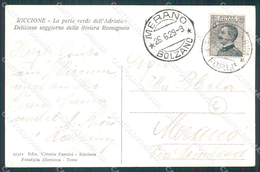 Rimini Riccione Barca cartolina QT3401 – retro