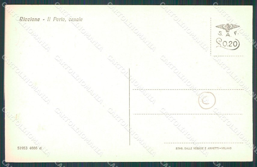 Rimini Riccione Porto Barche cartolina QT3402 – retro