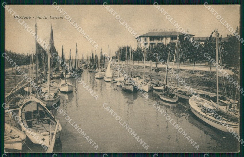 Rimini Riccione Porto Canale Barche cartolina QT3406 – fronte