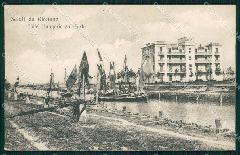 Rimini Riccione Porto Barche cartolina QT3407 – fronte