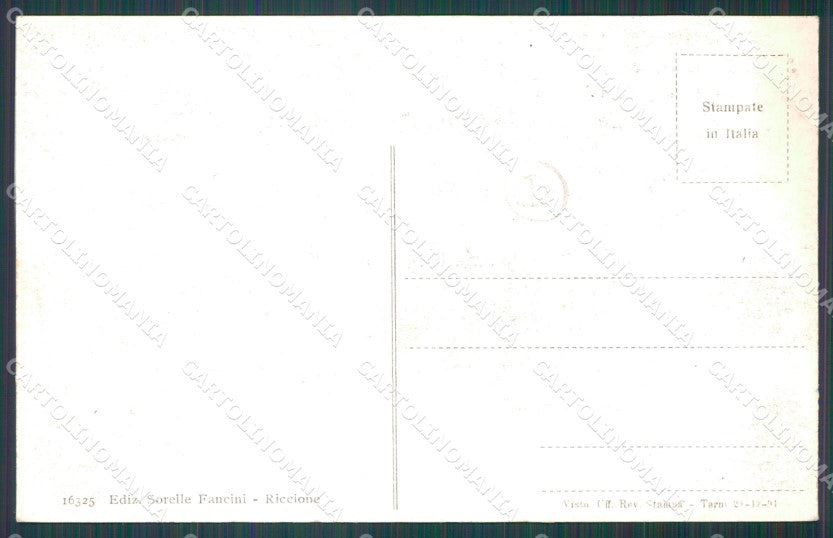 Rimini Riccione Porto Barche cartolina QT3407 – retro