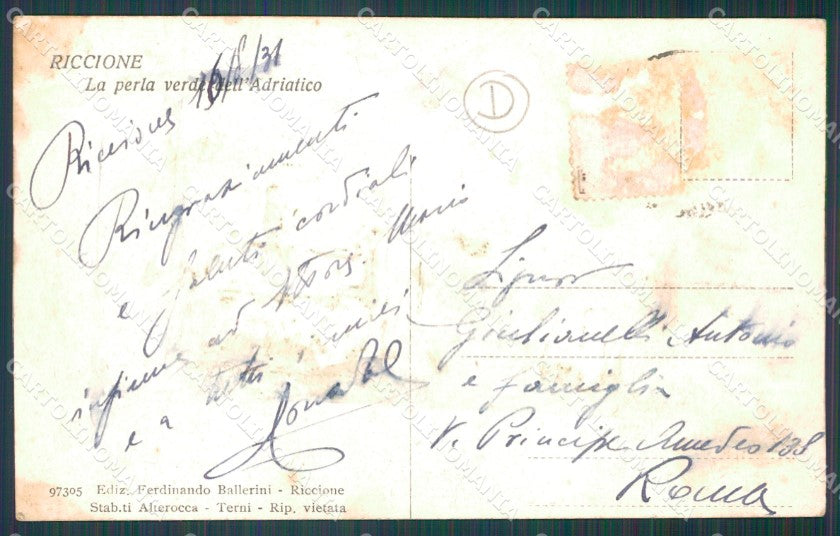 Rimini Riccione Porto Barche MACCHIE cartolina QT3408 – retro
