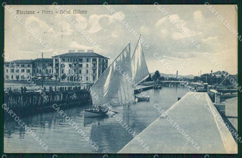Rimini Riccione Porto Barche cartolina QT3411 – fronte