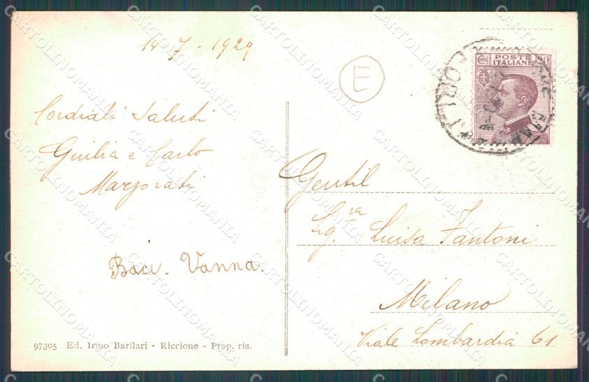 Rimini Riccione Porto Barche cartolina QT3411 – retro