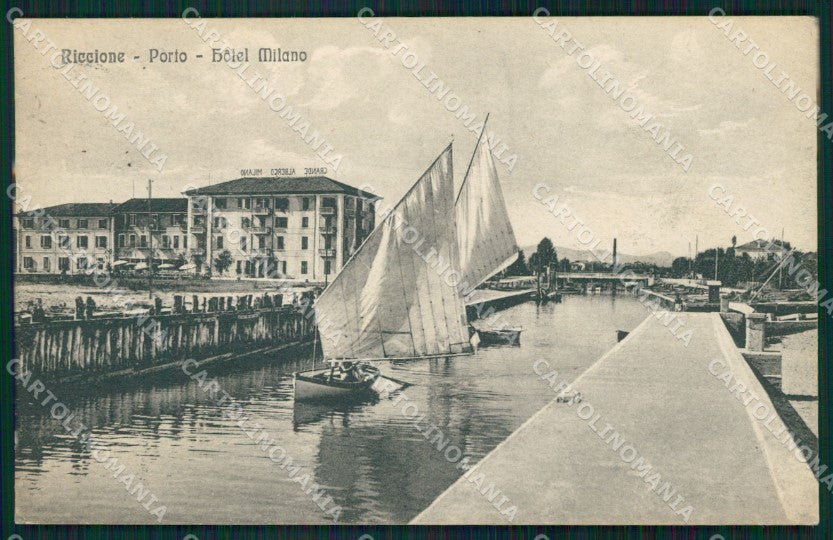 Rimini Riccione Porto Barche cartolina QT3412 – fronte