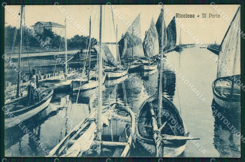 Rimini Riccione Porto Barche cartolina QT3416 – fronte