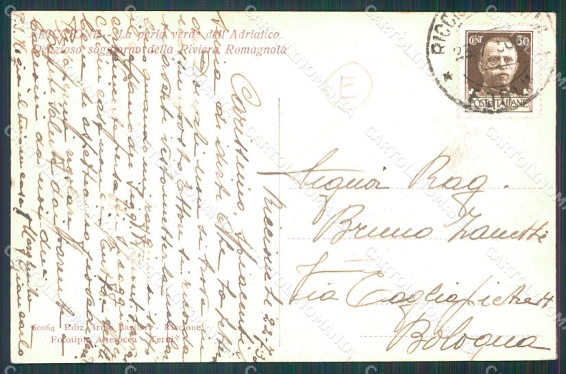 Rimini Riccione Porto Barche cartolina QT3416 – retro
