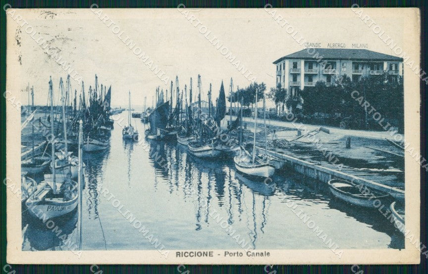 Rimini Riccione Porto Canale Barche cartolina QT3417 – fronte