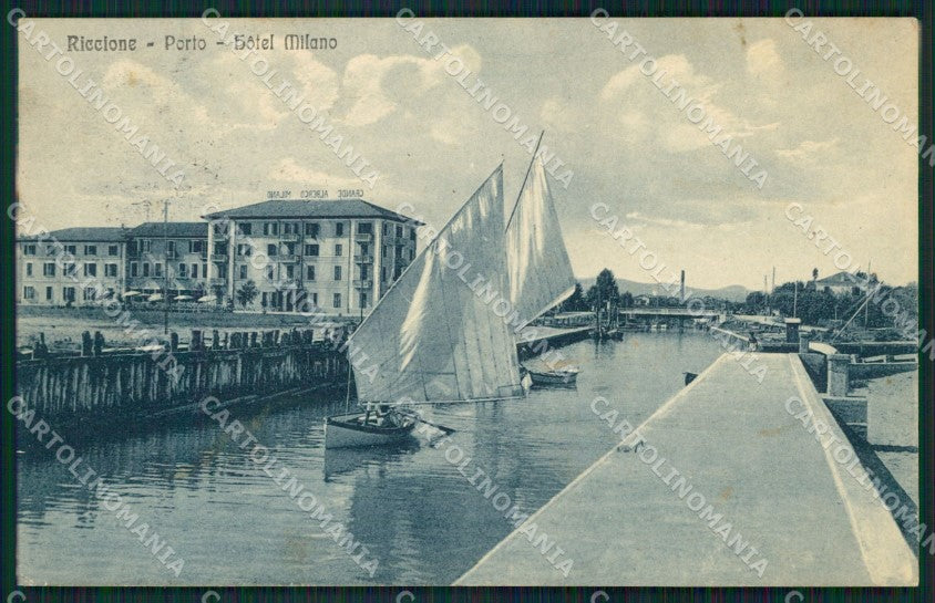 Rimini Riccione Porto Barche cartolina QT3418 – fronte
