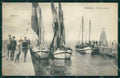 Rimini Riccione Porto Canale Barche MACCHIE PIEGA cartolina QT3419 – fronte